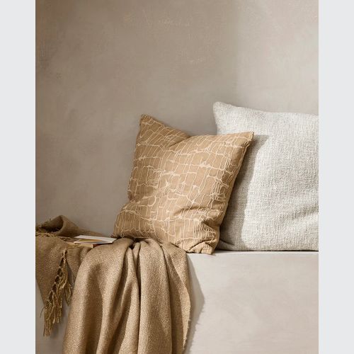 Baya Triton Cushion - Stone | 100% Linen
