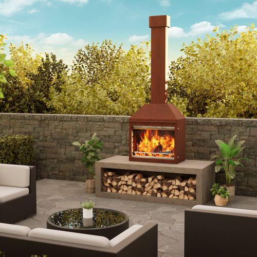 Zara Freestanding Outdoor Fire and BBQ