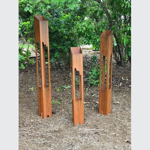 Corten Steel Garden Torches