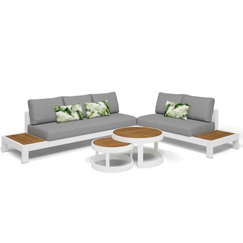 Aspen 5 Seater Outdoor Teak Platform Lounge Setting