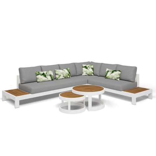Aspen 6 Seater Outdoor Teak Platform Lounge Setting