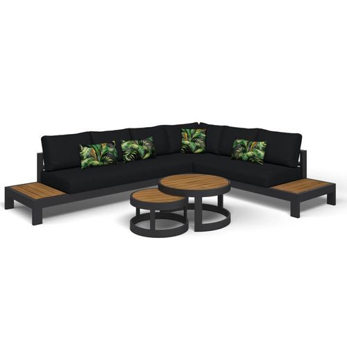 Aspen 6 Seater Outdoor Teak Platform Lounge Setting