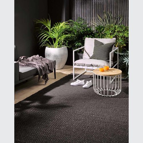 Baya Flax Outdoor Rug - Charcoal