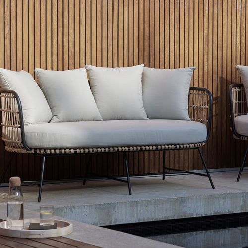 Arden Bamboo Wicker 2 Seater Outdoor Lounge