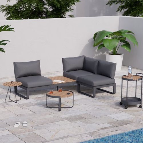 Fino Config D - Outdoor Modular Sofa in Matt Charcoal