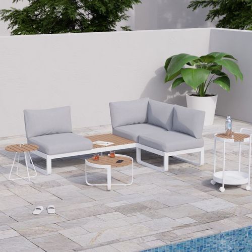 Fino Config D - Outdoor Modular Sofa in Matt White