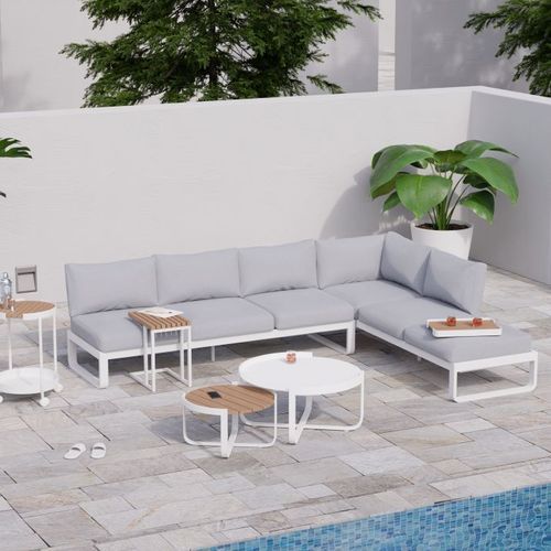 Fino Config E - Outdoor Modular Sofa in Matt White