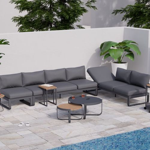 Fino Config F - Outdoor Modular Sofa with Matt Charcoal