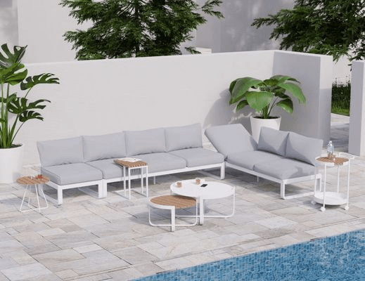 Fino Config F - Outdoor Modular Sofa in Matt White