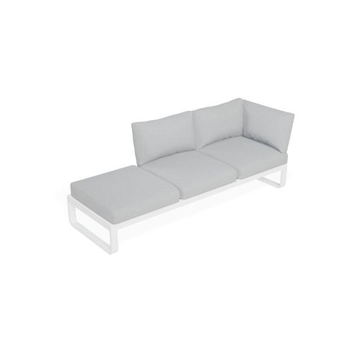 Fino Outdoor 3 Seater Sunlounge in Matt White Frame / Light Grey Fabric