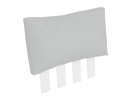 Fino Sofa Extra Back in Matt White Frame / Light Grey Fabric