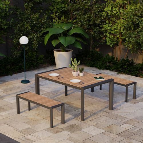 Vydel Bench Seat - Outdoor - 120cm - Teak - Charcoal
