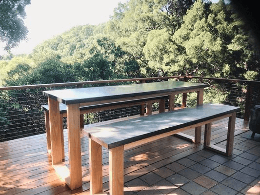 Handcrafted Outdoor Table & Benches