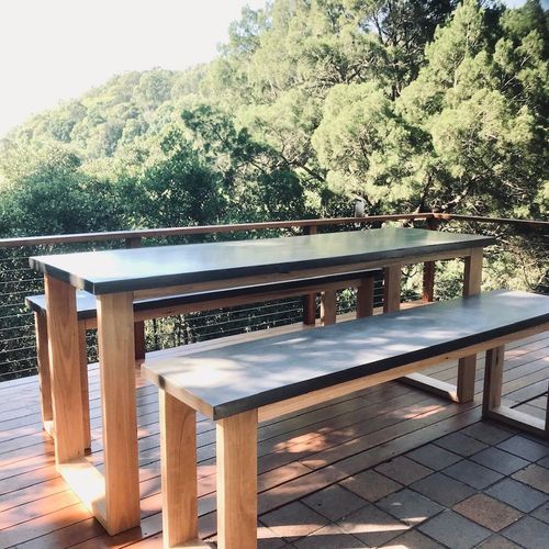 Handcrafted Outdoor Table & Benches