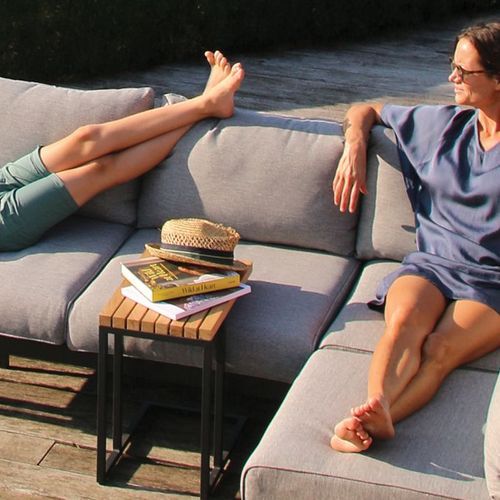 Cube Outdoor Side Table - Charcoal