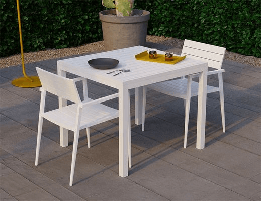 Halki Table - Outdoor - 90cm x 90cm - White