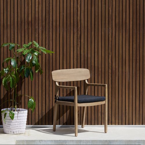 Rixos Acacia Outdoor Dining Chair | Black Fabric