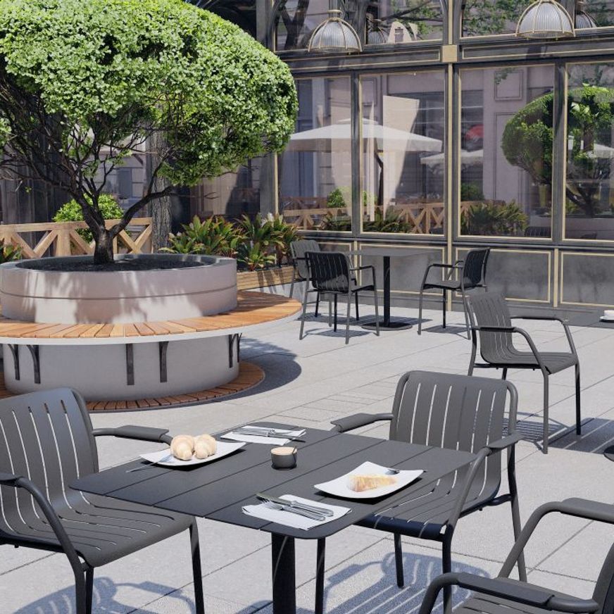 Roku Cafe Table - Outdoor - Charcoal - 65 x 65cm Table Top