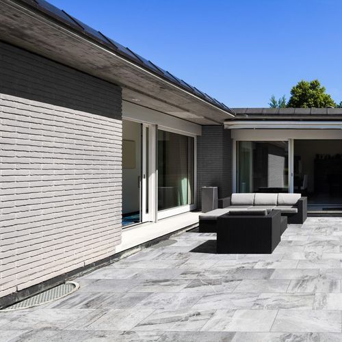 Atlantic Grey Marble Pavers Sandblasted