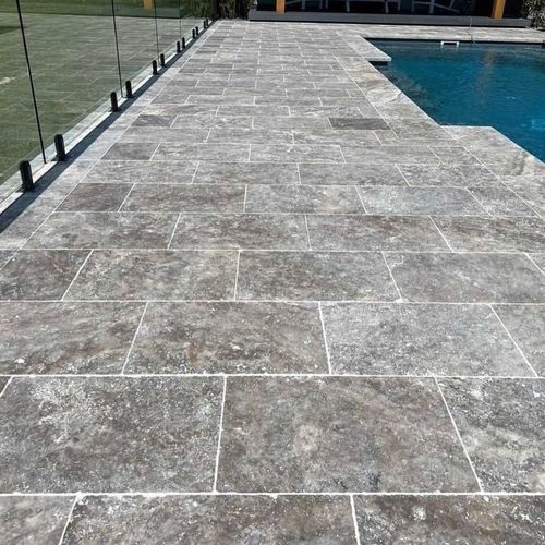 Silver Travertine Pavers
