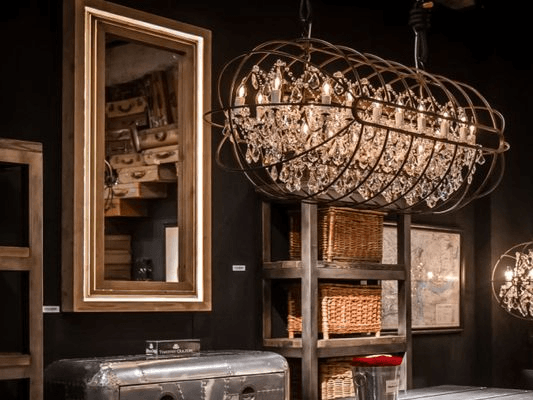 Gyro Crystal Rectangular Chandelier