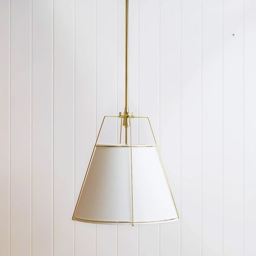Jessie Pendant Light with Gold Hardware - White