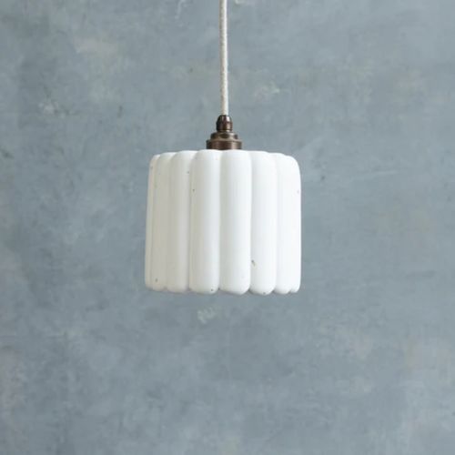 Ribbed Crete Pendant Light