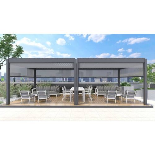 Louvred Pergola Louvre Roof Dark Grey | DTP-LR0307-GY