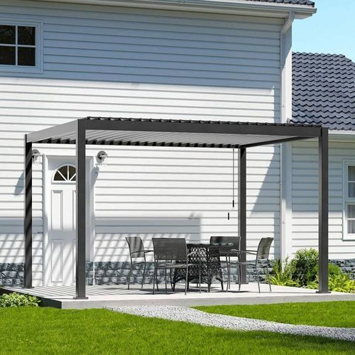 Louvred Pergola Louvre Roof Dark Grey | DTP-LR0304-GY