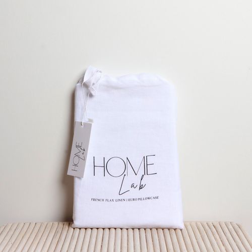 100% French Flax Linen Euro Pillowcase - White
