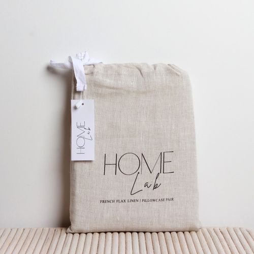 100% French Linen Pillowcase Pair - Natural Oat
