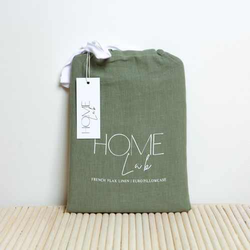 100% French Flax Linen Euro Pillowcase - Lichen