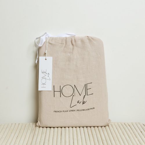 100% French Flax Linen Pillowcase Pair - Latte