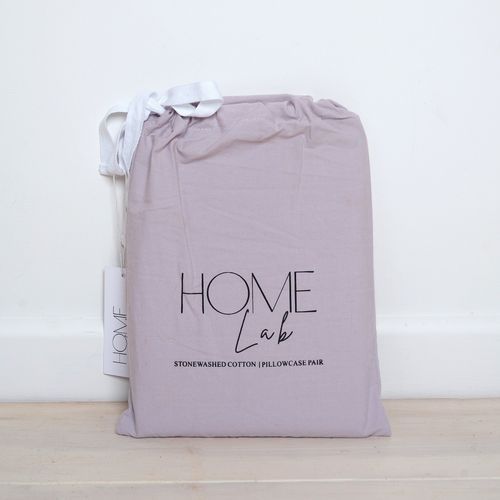 100% Stonewashed Cotton Pillowcase Pair  | Lavender