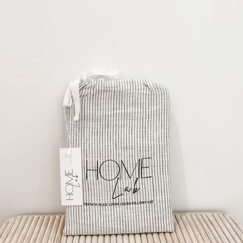 100% French Flax Linen Euro Pillowcase - Charcoal