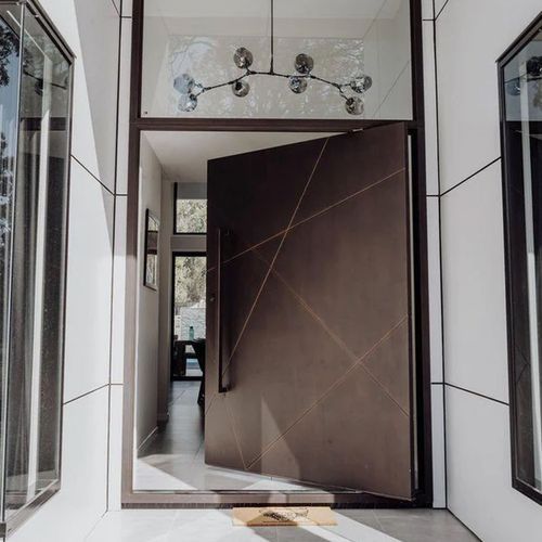 Iron Pivot Entry Doors - Galvanised