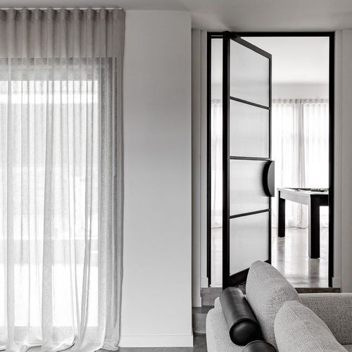 Steel Frame Glass Pivot Doors - Galvanised FPS50