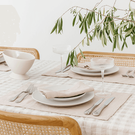 100% French Linen Placemat Set 4- Latte