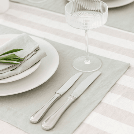 100% French Linen Placemat Set 4-Sage