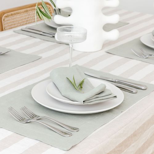 100% French Linen Placemat Set 4-Sage