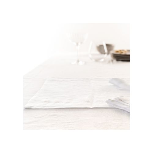 100% French Flax Linen Placemat Set 4- White