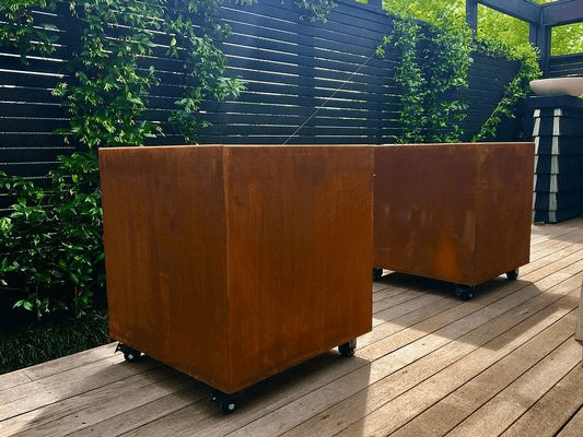 Corten Cube Planter