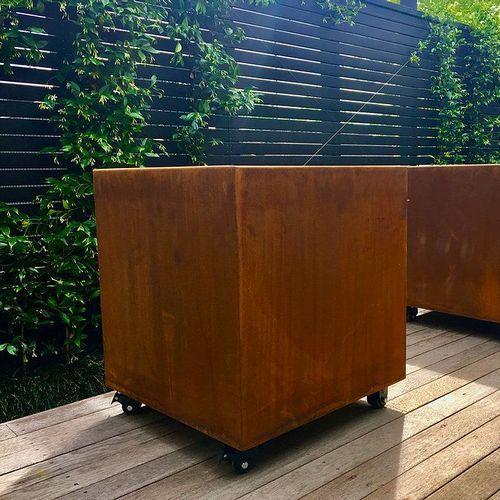Corten Cube Planter