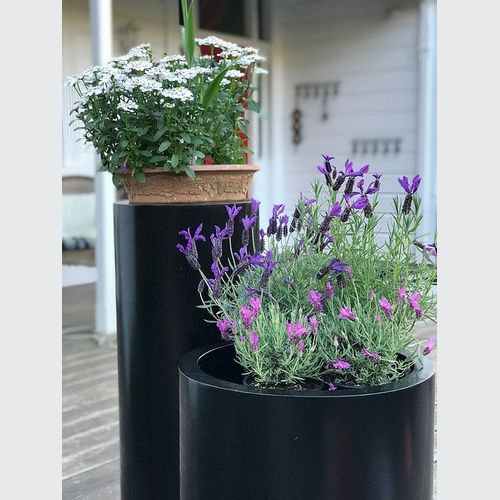 Black Cylinder 350 Planter
