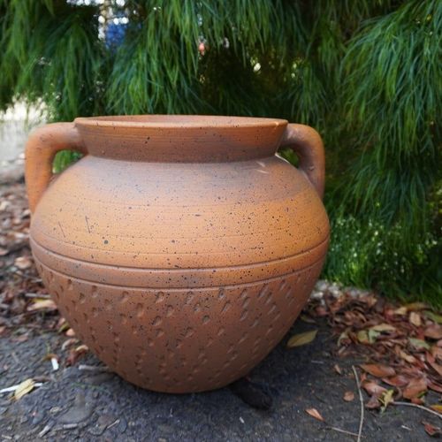 Antique Brown Pottery Urn