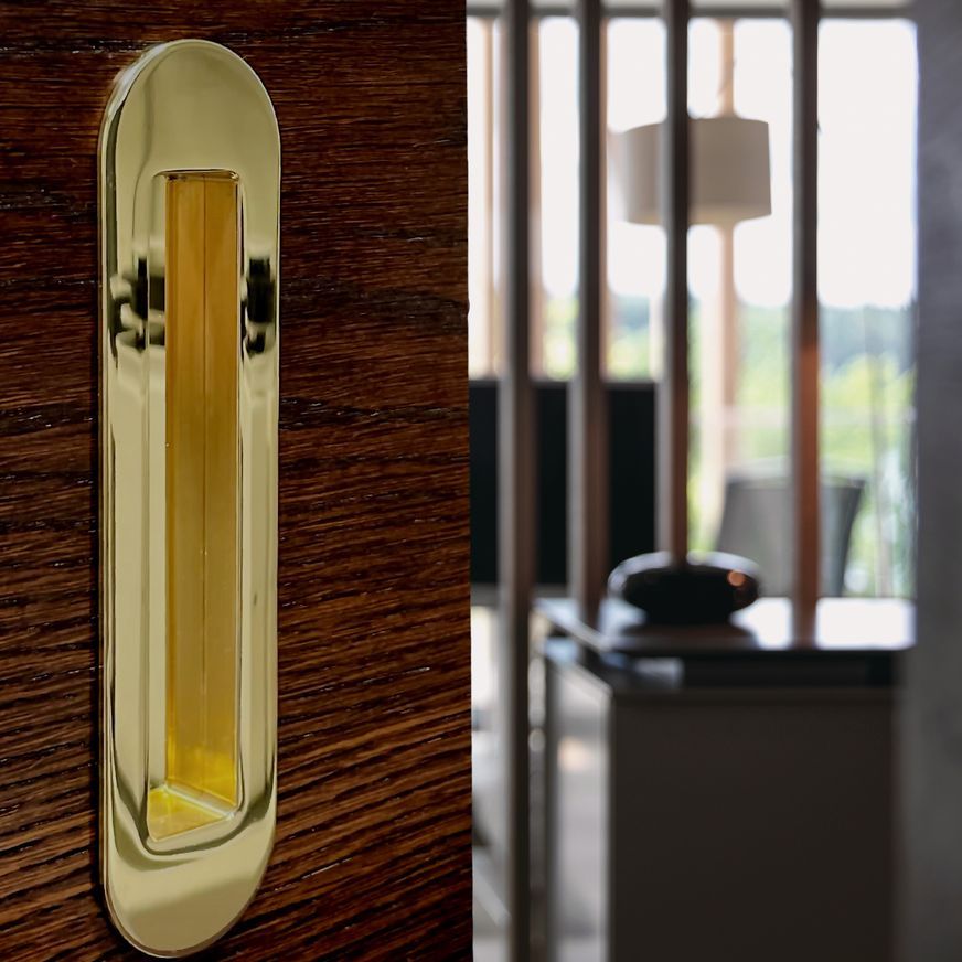 HB 860 Brass Soft Edge Flush Pull for Sliding/Cavity Doors