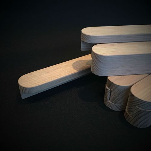 Hira Ovoid - Timber Door Handle - SDH004O