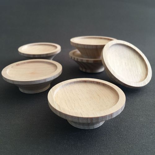 Plat Dished - Timber Door Handle - TDH006d