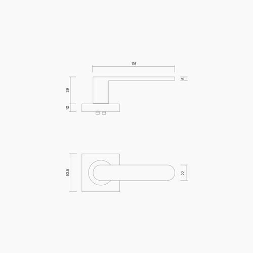 Square Rose Leverset #30 B1130MBLK