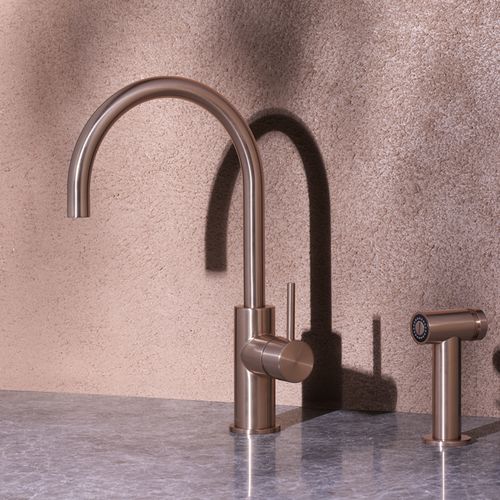 Zen SS316L Kitchen Mixer & Hand Spray | Brushed Bronze